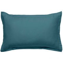 Taie d'oreiller en coton 57 fils unie canard 50x70cm