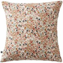 Taie d'oreiller 60 x 60 cm gaze de coton imprimée capucine pampa Naturel