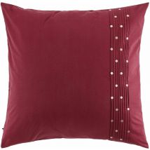 Taie oreiller coton 57 fils plis religieuses 63x63 AGATHE Grenat