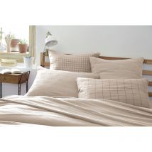 Taie d'oreiller Brodée Déco 'Gaïa Boho' 60 x 60 cm & 50 x 70 cm 'Gaze de Coton' - Couleur: Gaïa Boho Pampa - Taille de taie d'oreiller: 50 x 70 cm