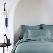 Taie d'oreiller coton percale Bleu 65x65 Someo morphee