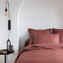 Taie d'oreiller coton percale Rose 65x65 Someo morphee