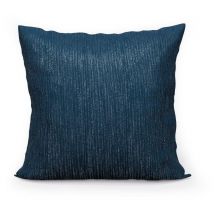 Taie d'oreiller déco 40x40, bleu marine avec fil argenté