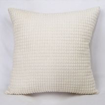 Taie d'oreiller en Grains de maïs, taie d'oreiller Souple en Velours côtelé, Maison Salon Chambre décoration canapé Housse de Coussin (2pcs Blanc,