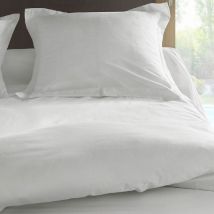 Taie d'oreiller en percale de coton 80 fils 50x70 cm - Neige