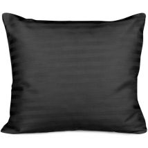 Taie d'oreiller en satin de coton CIZGILI NOIR/70x80.