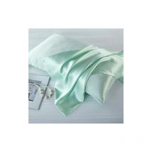 Taie d'oreiller en soie de mûrier naturelle, Soie, vert clair, Standard 50x75cm