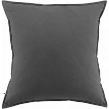 Taie d'oreiller flanelle 100% coton 63x63 cm candice Gris Orage