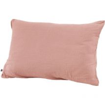 Taie d'oreiller Gaze de coton 50 x 70 cm gaia coloris Rose pêche