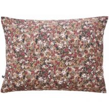 Taie d'oreiller gaze de coton imprimé floral marron 50x70