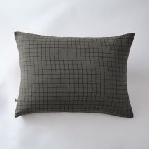 Taie d'oreiller gaze de coton tissée 50 x 70 cm gaïa mix Anthracite