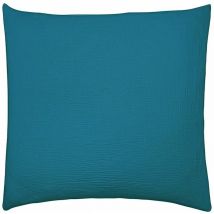 Taie d'Oreiller Paon Tendresse en gaze de coton lavée 65 x 65