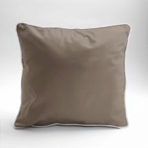 Taie d'oreiller satin 40x40 taupe avec passepoil Mako Satin 62