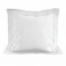 Taie d'oreiller en coton 57 fils 63x63 cm uni blanc, par Soleil d'ocre