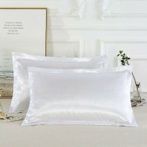 Lot de 2 taies d'oreiller en Soie de mûrier Naturelle pour la santé des Cheveux et de la Peau, Taille Standard 4670cm, Taie d'oreiller en Soie Douce