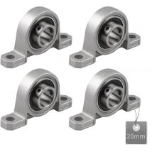 Taille : 20mm,KP004)4 Pièces Roulements de Bloc d'oreiller, Palier Roulement, Roulements à Billes, Roulements Alliage de Zinc, Paliers a Semelle,