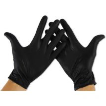 Taille Gants en nitrile (paquet de 100), Gants sans latex, Gants en nitrile (sans latex) m Noir