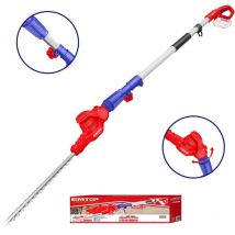 Emtop - Taille-haies sur perche sans fil 20v batterie et chargeur vendus séparément longueur de lame 460 mm diamètre de coupe 18 mm pole d'extension