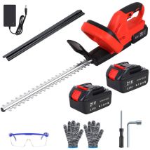 Taille-haies Sans Fil 48cm - Avec 2 Poignées Et Garde, Avec 2 Batteries 21v - Taille Haie Electrique Robuste Et Léger Pour Coupe Haies Et Buissons