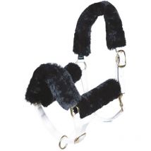 Taglia unica, Noir: Ensemble de 4 pièces en peau de mouton synthétique pour licol