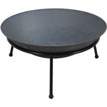 Taino - Bol à feu rond tripode Rehausse jardin Outdoor Fonte noire