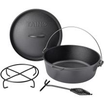 Cocotte en fonte 6L ø 30cm Couvercle de casserole Accessoires de gril Casserole - Taino