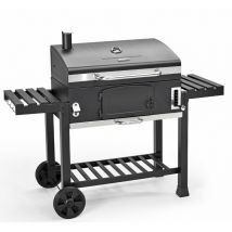 TAINO HERO XXL Fumoir BBQ Chariot de barbecue Barbecue au charbon de bois Fumoir noir