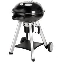 Neo Holzkohle-Kugelgrill mit klappbarem Deckel Kettle-Grill ø 57cm Schwarz - Taino