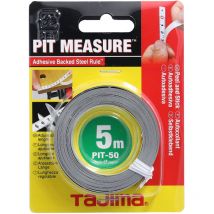 Maßband, Stahl Bandmaß PIT50, selbstklebendes Messband Länge 5 m, Breite 13 mm