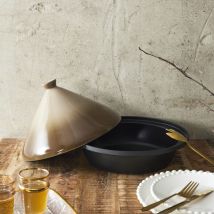 Tajine en fonte d'aluminium – 4,5L – Diamètre 30 cm – Couvercle en céramique – CUISY