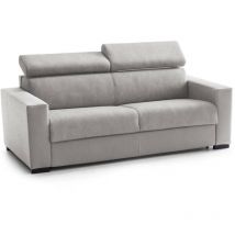 Talamo Italia - Festes Sofa Leila, 2-Sitzer-Sofa, 100% Made in Italy, Sofa-Wohnzimmer, aus gepolstertem Stoff, mit verstellbaren Kopfstützen und