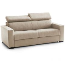 Festes Sofa Susanna, 3-Sitzer-Sofa, 100% Made in Italy, Sofa-Wohnzimmer, aus gepolstertem Stoff, mit verstellbaren Kopfstützen und schlanken
