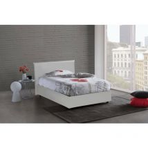 Talamo Italia - Quadratisches und halbes Bett Assunta, Containerbett mit Kunstlederbezug, 100% Made in Italy, Frontöffnung, inklusive Matratze Cm