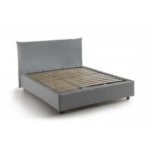 Quadratisches Und Halbes Bett Ornella, Containerbett Mit Stoffbespannung, 100% Made In Italy, Frontöffnung, Passend Für Matratze Cm 120x190, Grau - 