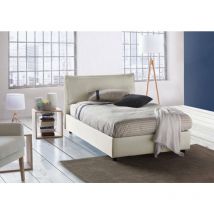 Talamo Italia - Quadratisches und halbes Bett Desirée, Containerbett mit Stoffbespannung, 100% Made in Italy, Frontöffnung, inklusive Matratze Cm