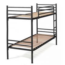 Talamo Italia - Bregaglia lit superposé simple avec structure en fer et tête de lit, Made in Italy, adapté pour matelas 80x190, Noir, avec emballage