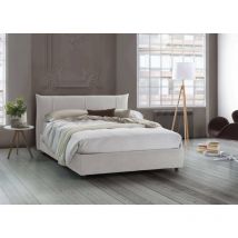 Talamo Italia - Cama matrimonial Flavia, Cama contenedor con revestimiento de tela, 100% Made in Italy, Apertura frontal, con colchón de 160x190 cm