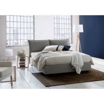 Talamo Italia - Cama matrimonial Sabrina, Cama contenedor con revestimiento de tela, 100% Made in Italy, Apertura frontal, con colchón Cm 160x200