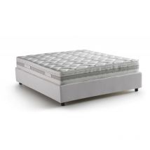 Talamo Italia - Cama matrimonial Alessia, Cama contenedor con tapizado en ecopiel, 100% Made in Italy, Apertura frontal, con colchón Cm 140x200