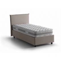 Talamo Italia - Cama individual Claire, Cama contenedor con revestimiento de tela, 100% Made in Italy, Apertura frontal, con colchón Cm 90x200