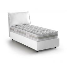 Talamo Italia - Cama individual Penelope, Cama contenedor con revestimiento de tela, 100% Made in Italy, Apertura frontal, con colchón Cm 90x190