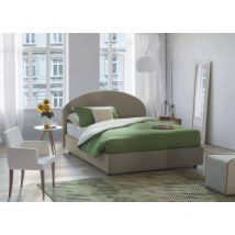 Talamo Italia - Cama de plaza y media Concetta, Cama contenedor con revestimiento de tela, 100% Made in Italy, Apertura frontal, adecuado para