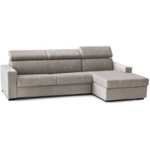 Canapé fixe Dioanno, Canapé d'angle, 100% Made in Italy, Canapé de salon avec méridienne, en tissu matelassé - Péninsule de conteneur droite, avec