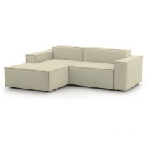 Talamo Italia - Canapé fixe Nadia, Canapé modulable 2 places avec péninsule gauche, 100% Made in Italy, Canapé moderne en tissu, Cm 220x170h70,
