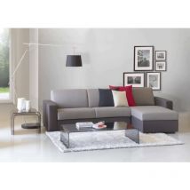 Sofa cama Dabakar, Sofá de esquina, 100% Made in Italy, Sofá con apertura giratoria, con contenedor reversible Peninsula, con reposabrazos estándar,
