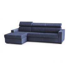 Canapé Aleandra, Canapé d'angle, 100% Made in Italy, Canapé avec ouverture pivotante, avec Péninsule Conteneur Gauche, avec accoudoirs fins, Cm
