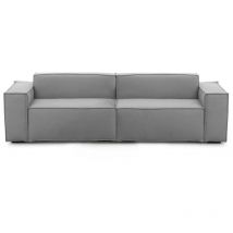 Talamo Italia Canapé fixe Simona, Canapé modulable linéaire 3 places, 100% Made in Italy, Canapé de salon moderne en tissu, Cm 260x95h70, Gris