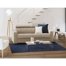 Divano fisso Alexandra, Divano a 2 posti, 100% Made in Italy, Sofà Soggiorno, in tessuto imbottito, con poggiatesta regolabili e Braccioli slim, Cm