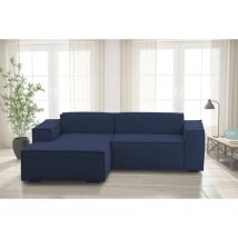 Talamo Italia Divano fisso Nadia, Divano componibile a 2 posti con penisola sinistra, 100% Made in Italy, Sofà moderno in tessuto, Cm 220x170h70,