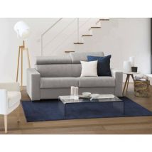 Divano Letto Aisha, Divano a 3 posti, 100% Made in Italy, Sofà Soggiorno con apertura girevole, con poggiatesta regolabili e Braccioli slim, Cm